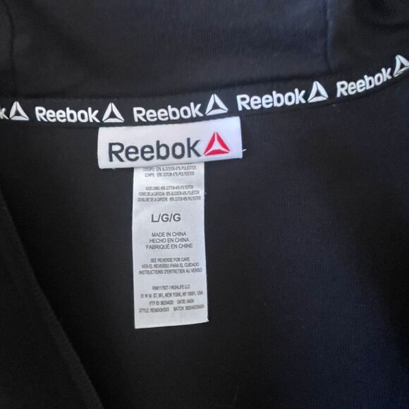 Reebok Men's Softshell Black Coat Athletic Full Zip Hoodie Jacket Size L - Picture 6 of 10